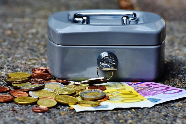 cashbox of money use in saving up
